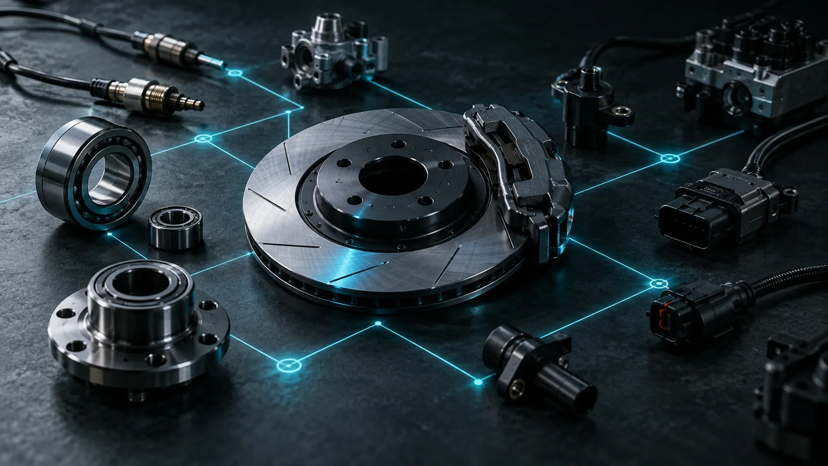 Connected automotive components representing compatibility data